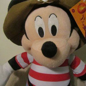 MICKEY MOUSE PIRATE  LARGE 2' TALL PLUSH  NEW WITH TAGS
